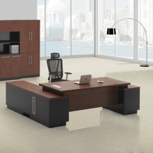 【鲁木班工】办公家具 老板桌 办公桌 大班台 大班桌 总裁台LLVT2322 1.6米班台+4门书柜 - 京东触屏版