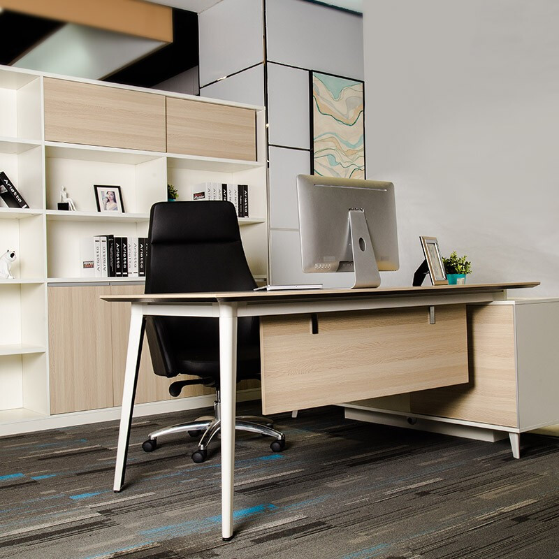 佳匠 老板桌办公桌总裁桌椅组合 现代简约办公家具 经理桌 主管桌 大班台 老板椅 (包安装)